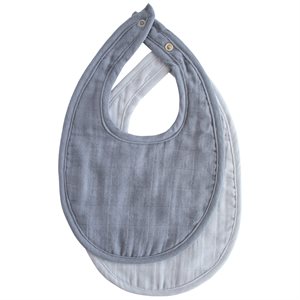 Mushie Muslin Bib 2-Pack - Tradewinds/Baby Blue